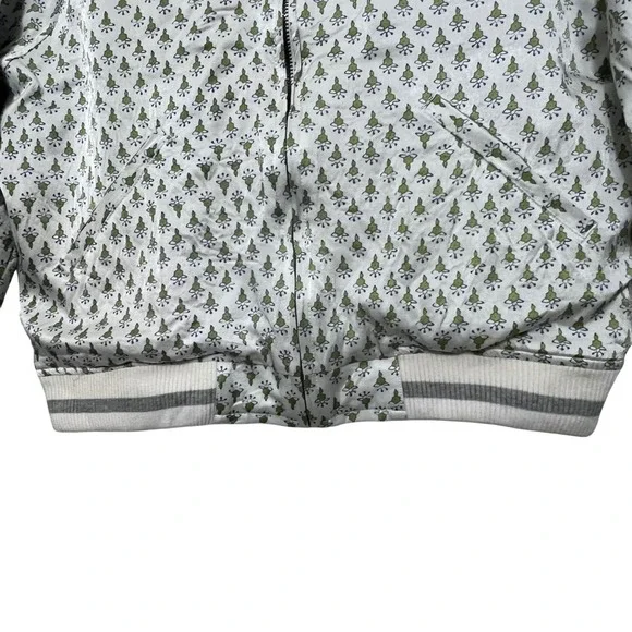 Anthropologie Tiny Editions‎ Amber floral satin embroidered bomber jacket Sz L